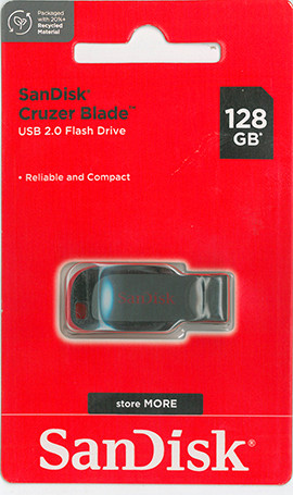 فلش مموری سندیسک مدل Cruzer Blade USB 2.0 ظرفیت 128GB