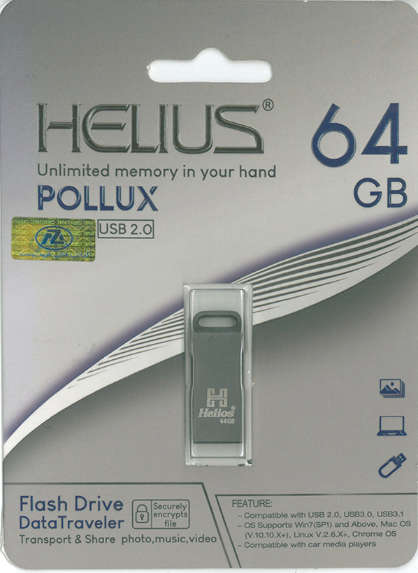 فلش مموری 64 گیگ HELIOS مدل USB2.0 POLLUXتایوان