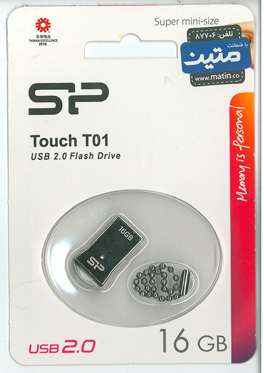 فلش مموری سیلیکون پاور Touch-T01 ظرفیت 16 گیگابایت با رابط 2.0
