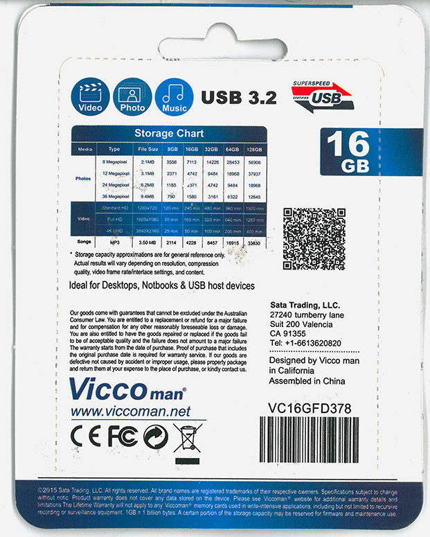 فلش 16 گیگ ویکومن مدل VC378 با رابط USB3.2