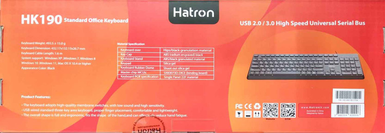 کیبورد هترون مدل HK190 ا HK190 USB Wired Keyboard