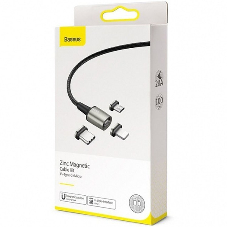 کابل آهنربایی سه سر بیسوس Zinc magnetic Cable Kit