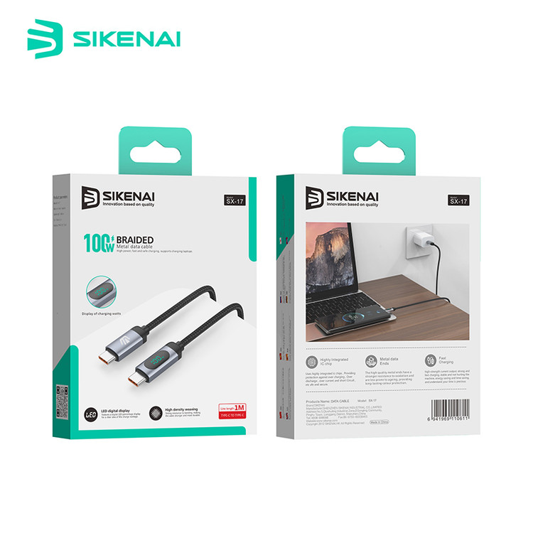 کابل دو سر تایپ سی سیکنای مدل SX-17 طول 1 متر