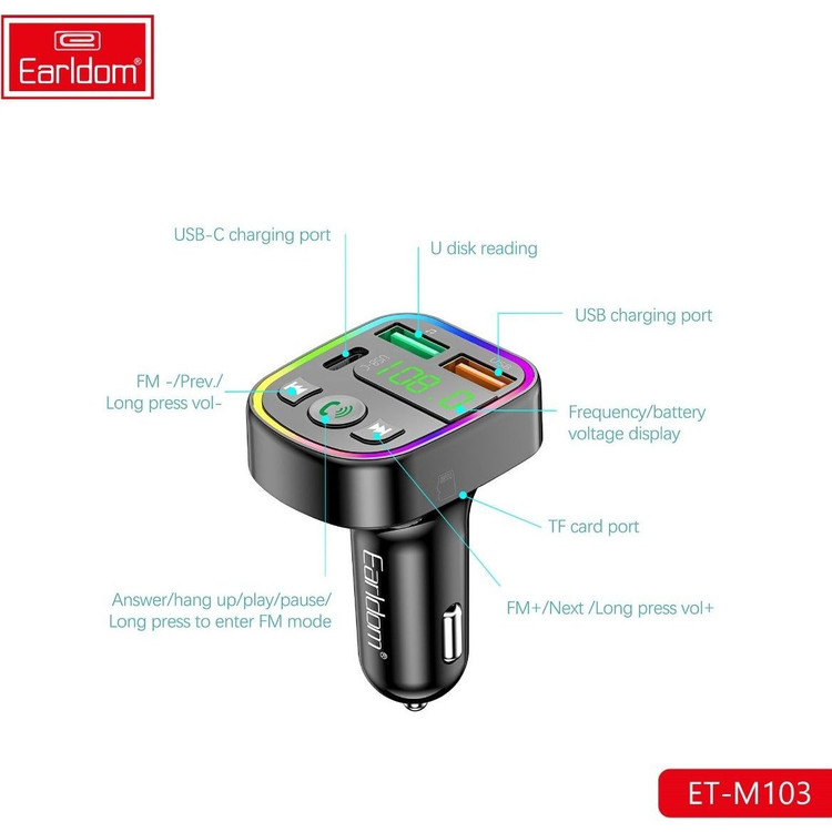 شارژر فندکی فست شارژ خودرو ارلدام مدل M103