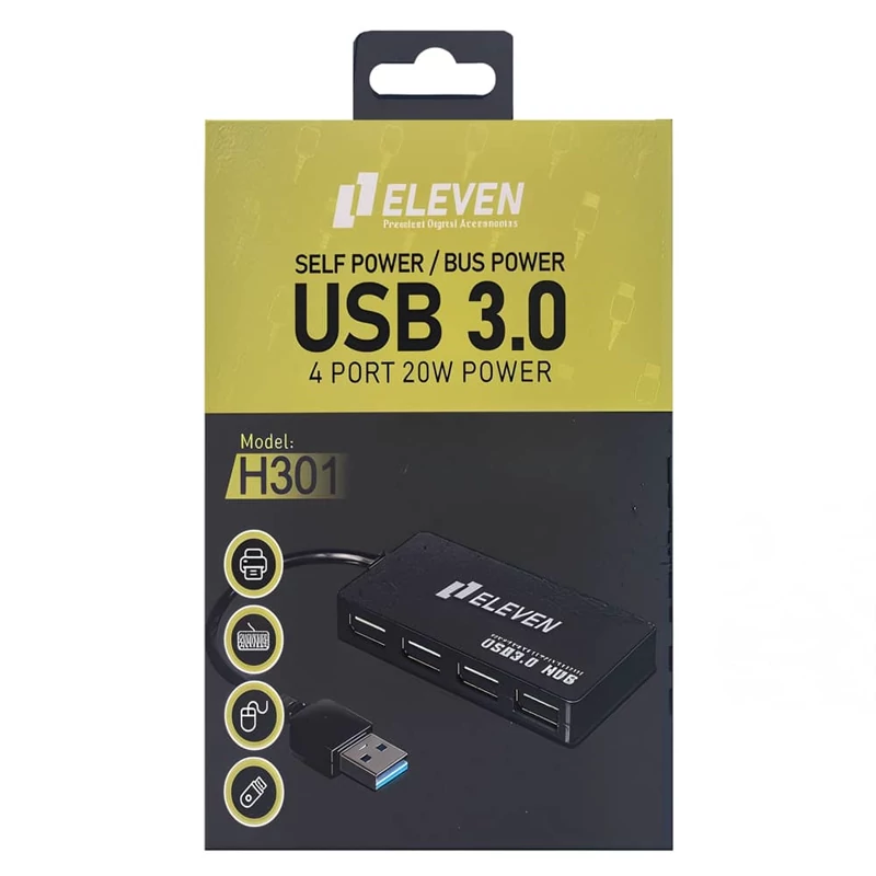 هاب یو‌اس‌بی 4 پورت ایلون مدل  H301 USB
