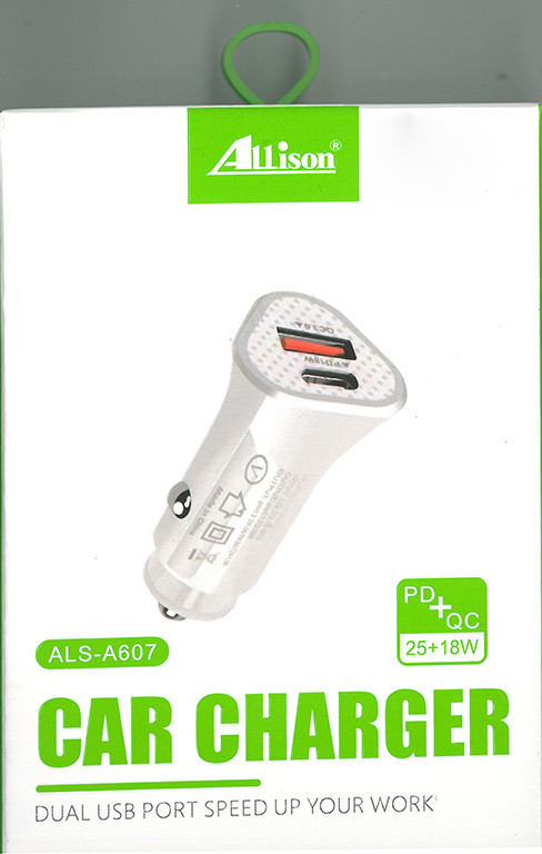 شارژر فندکی 43W فست دو پورت Allison مدل A607