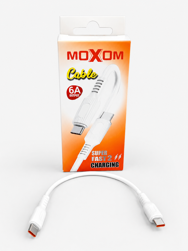کابل پاور بانک شارژ سریع MOXOM مدل Type-C به Type-C