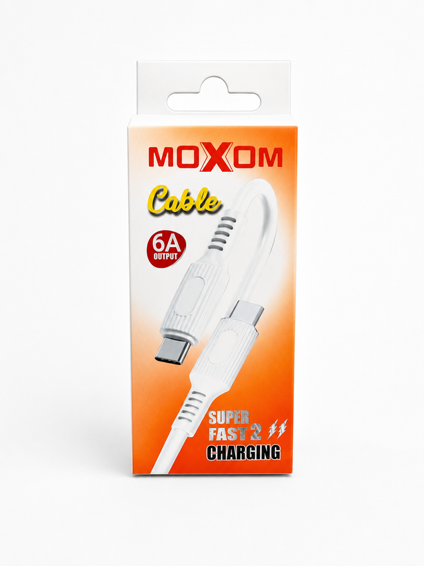 کابل پاور بانک شارژ سریع MOXOM مدل Type-C به Type-C