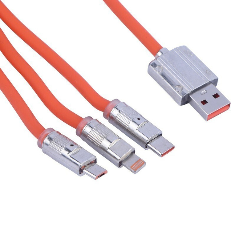 کابل شارژ و انتقال داده 3 در 1، توان 120 وات و جریان 6 آمپر