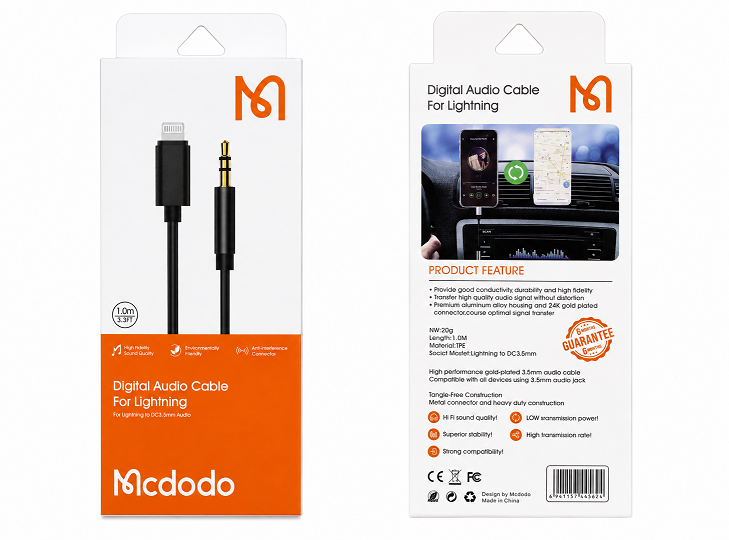 کابل تبدیل Lightning به AUX مدل Mcdodo – طول ۱ متر