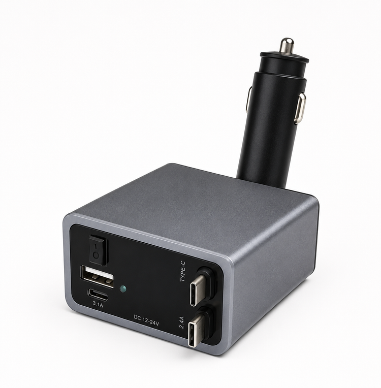 شارژر فندکی خودرو 4 کاره M37 مدل Super Fast Charge با کابل جمعشونده و توان 120W